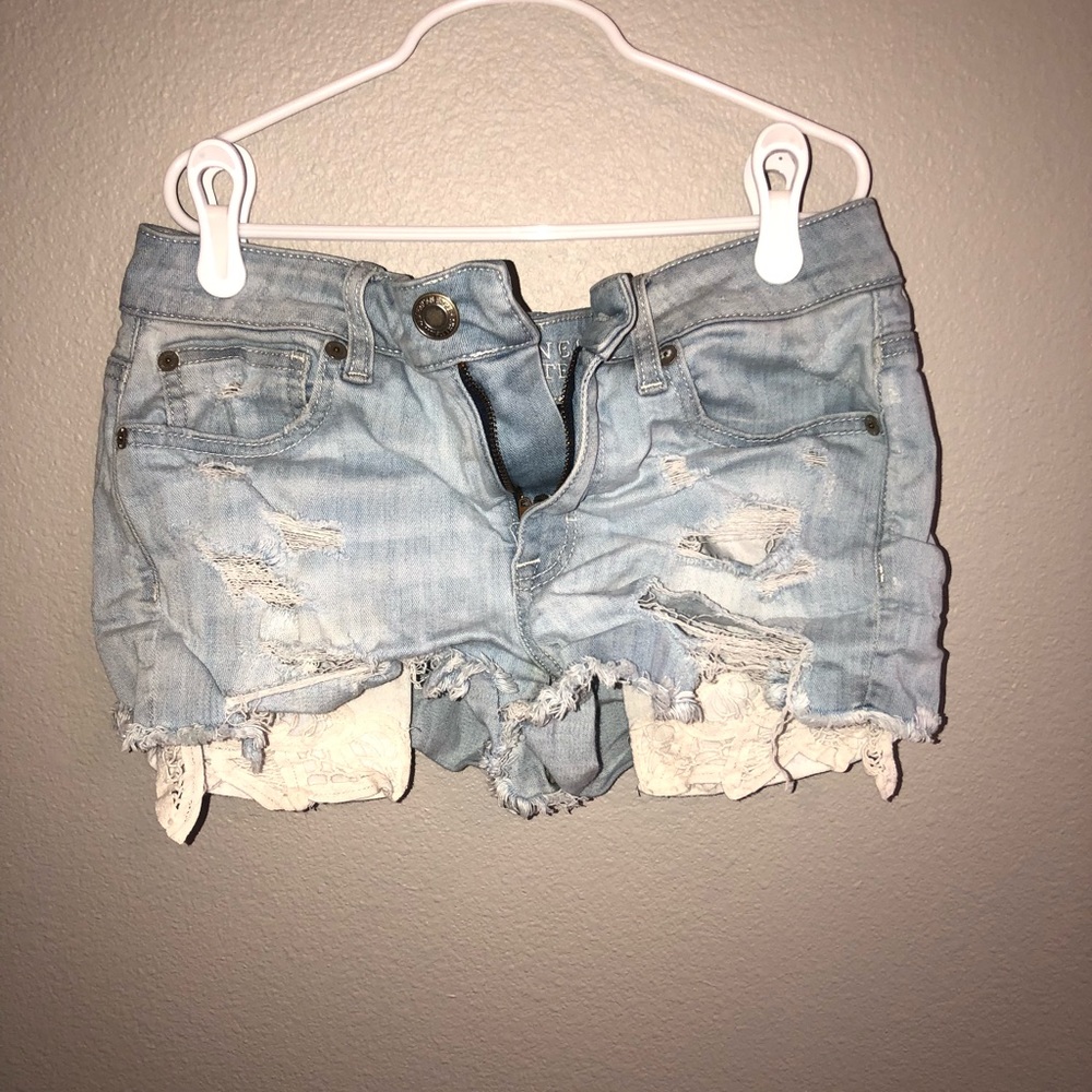 American Eagle Jean Shorts with pattern off thigh